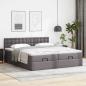 Preview: Ottoman-Bett mit Matratzen Grau 200x200 cm Kunstleder