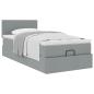 Preview: Ottoman-Bett mit Matratze Hellgrau 80x200 cm Stoff
