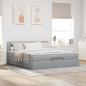 Preview: Ottoman-Bett mit Matratze Hellgrau 160x200 cm Stoff