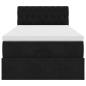 Preview: Ottoman-Bett mit Matratze Schwarz 90x200 cm Samt
