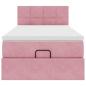 Preview: Ottoman-Bett mit Matratze Rosa 90x190 cm Samt