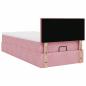 Preview: Ottoman-Bett mit Matratze Rosa 90x190 cm Samt