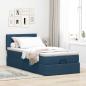 Preview: Ottoman-Bett mit Matratze Blau 90x190 cm Stoff
