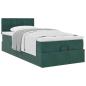 Preview: Ottoman-Bett mit Matratze Dunkelgrün 80x200 cm Samt
