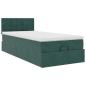 Preview: Ottoman-Bett mit Matratze Dunkelgrün 80x200 cm Samt