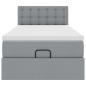 Preview: Ottoman-Bett mit Matratze Hellgrau 90x190 cm Stoff