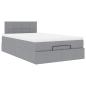 Preview: Ottoman-Bett mit Matratze Hellgrau 120x190 cm Stoff
