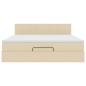 Preview: Ottoman-Bett mit Matratze Creme 180x200 cm Stoff