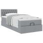 Preview: Ottoman-Bett mit Matratze Hellgrau 90x200 cm Stoff