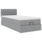 Preview: Ottoman-Bett mit Matratze Hellgrau 90x200 cm Stoff