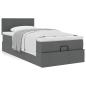 Preview: Ottoman-Bett mit Matratze Dunkelgrau 90x200 cm Stoff