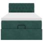 Preview: Ottoman-Bett mit Matratze Dunkelgrün 90x190 cm Samt