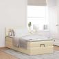 Preview: Ottoman-Bett mit Matratze Creme 100x200 cm Stoff