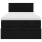 Preview: Ottoman-Bett mit Matratze Schwarz 100x200 cm Samt
