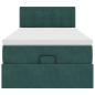 Preview: Ottoman-Bett mit Matratze Dunkelgrün 90x200 cm Samt