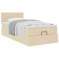 Preview: Ottoman-Bett mit Matratze Creme 90x200 cm Stoff