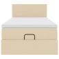 Preview: Ottoman-Bett mit Matratze Creme 90x200 cm Stoff