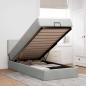 Preview: ARDEBO.de - Ottoman-Bett mit Matratze Hellgrau 90x190 cm Samt