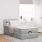 Preview: Ottoman-Bett mit Matratze Hellgrau 90x190 cm Samt
