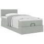 Preview: Ottoman-Bett mit Matratze Hellgrau 90x190 cm Samt