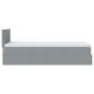 Preview: Ottoman-Bett mit Matratze Hellgrau 90x190 cm Stoff