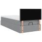 Preview: Ottoman-Bett mit Matratze Hellgrau 90x190 cm Stoff