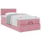 Preview: Ottoman-Bett mit Matratze Rosa 90x190 cm Samt