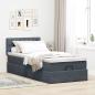Preview: Ottoman-Bett mit Matratze Dunkelgrau 90x190 cm Samt