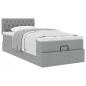 Preview: Ottoman-Bett mit Matratze Hellgrau 100x200 cm Stoff