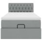 Preview: Ottoman-Bett mit Matratze Hellgrau 100x200 cm Stoff