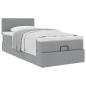 Preview: Ottoman-Bett mit Matratze Hellgrau 100x200 cm Stoff