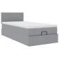 Preview: Ottoman-Bett mit Matratze Hellgrau 100x200 cm Stoff