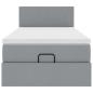 Preview: Ottoman-Bett mit Matratze Hellgrau 100x200 cm Stoff