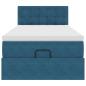 Preview: Ottoman-Bett mit Matratze Dunkelblau 90x190 cm Samt