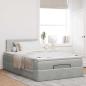 Preview: Ottoman-Bett mit Matratze Hellgrau 120x190 cm Samt