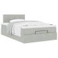 Preview: Ottoman-Bett mit Matratze Hellgrau 120x190 cm Samt