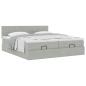 Preview: Ottoman-Bett mit Matratzen Hellgrau 180x200 cm Samt