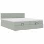 Preview: Ottoman-Bett mit Matratzen Hellgrau 180x200 cm Samt
