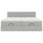 Preview: Ottoman-Bett mit Matratzen Hellgrau 180x200 cm Samt