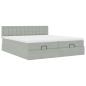 Preview: Ottoman-Bett mit Matratzen Hellgrau 180x200 cm Samt