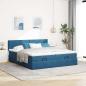 Preview: Ottoman-Bett mit Matratzen Dunkelblau 180x200 cm Samt