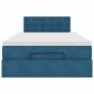 Preview: Ottoman-Bett mit Matratze Dunkelblau 120x200 cm Samt