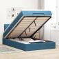 Preview: ARDEBO.de - Ottoman-Bett mit Matratze Dunkelblau 120x190 cm Samt