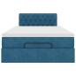 Preview: Ottoman-Bett mit Matratze Dunkelblau 120x190 cm Samt