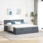 Preview: Ottoman-Bett mit Matratzen Dunkelgrau 160x200 cm Samt