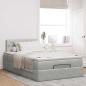 Preview: Ottoman-Bett mit Matratze Hellgrau 120x200 cm Samt