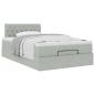 Preview: Ottoman-Bett mit Matratze Hellgrau 120x200 cm Samt