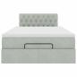 Preview: Ottoman-Bett mit Matratze Hellgrau 120x200 cm Samt