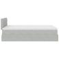 Preview: Ottoman-Bett mit Matratze Hellgrau 120x200 cm Samt