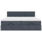 Preview: Ottoman-Bett mit Matratzen Dunkelgrau 200x200 cm Samt